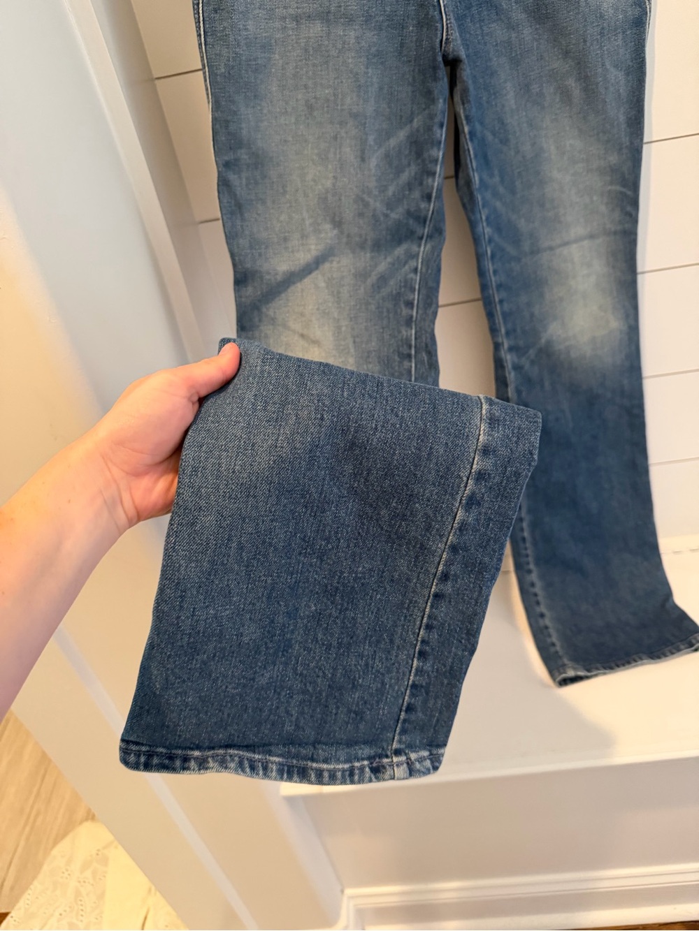 Mother Blue Denim Flare Jeans View 3